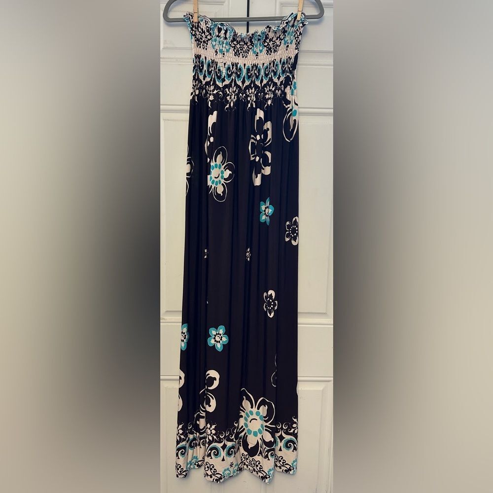 Floral Strapless Maxi Dress